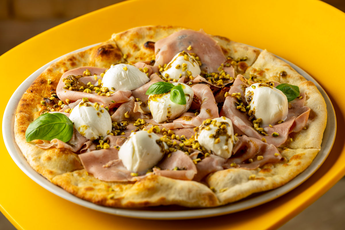 pizza pistacchiosa mortadella bufala pistacchio itapizza